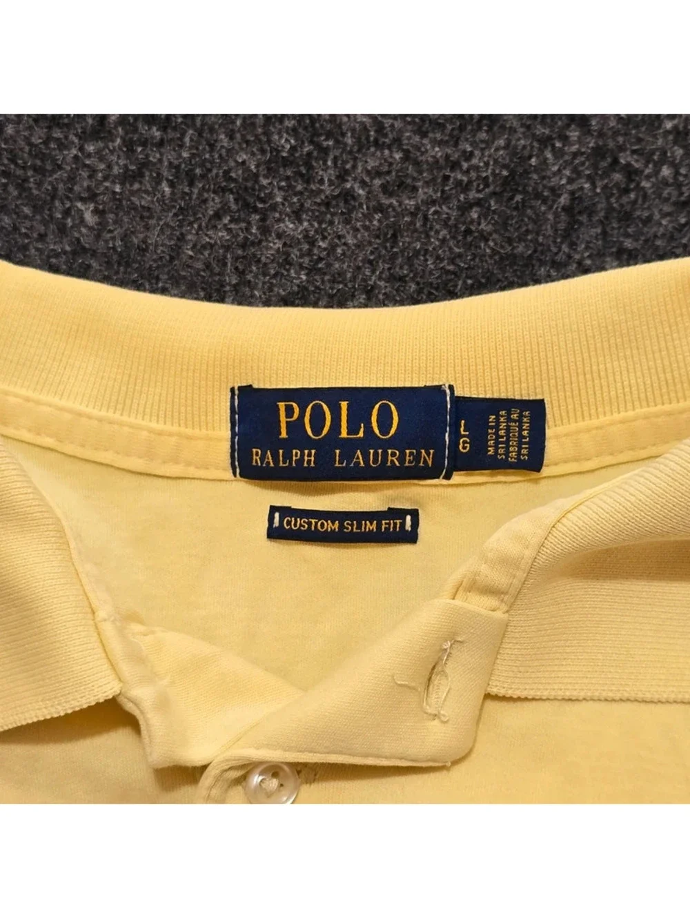 Polo Ralph Lauren Custom Slim Fit Polo Shirt Men's Large L Yellow Big Pony